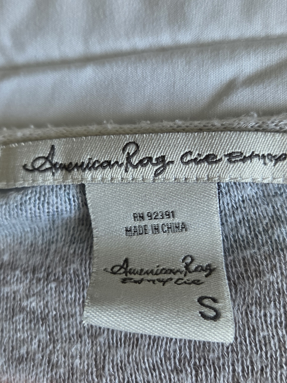 American Rag Pink, Gray & Cream Striped Raglan Long Sleeve Top - Picture 3 of 4